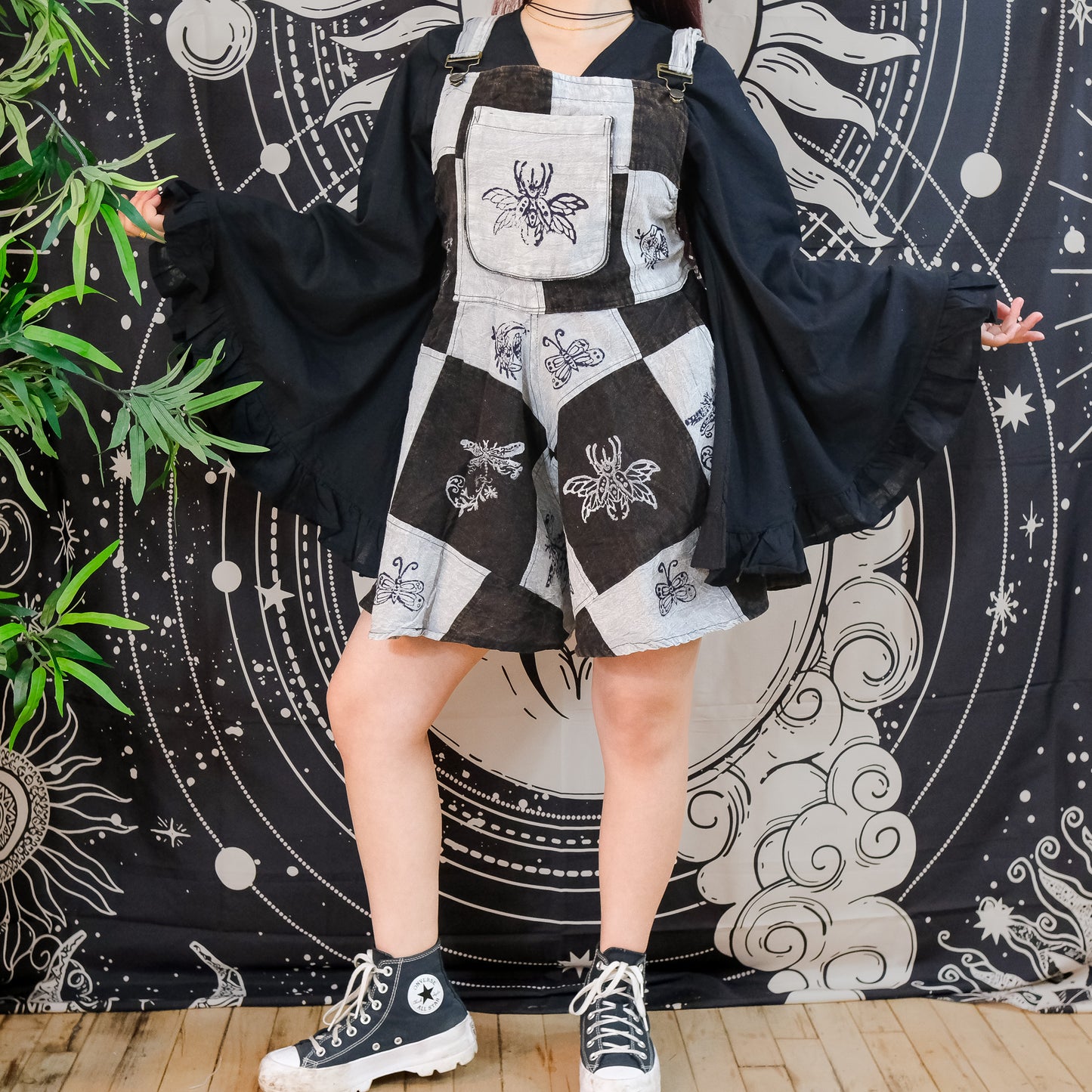 Patchwork Wide Leg Flowy Short Romper