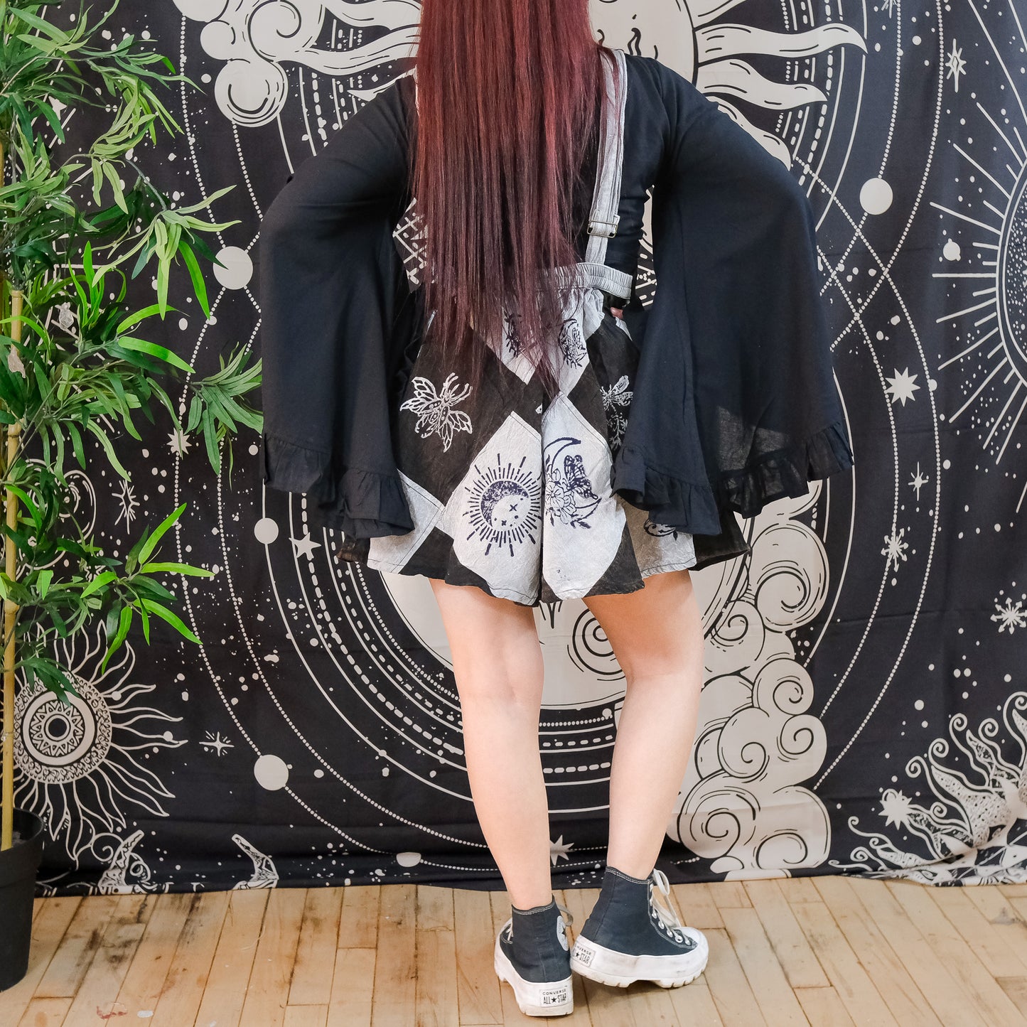 Patchwork Wide Leg Flowy Short Romper