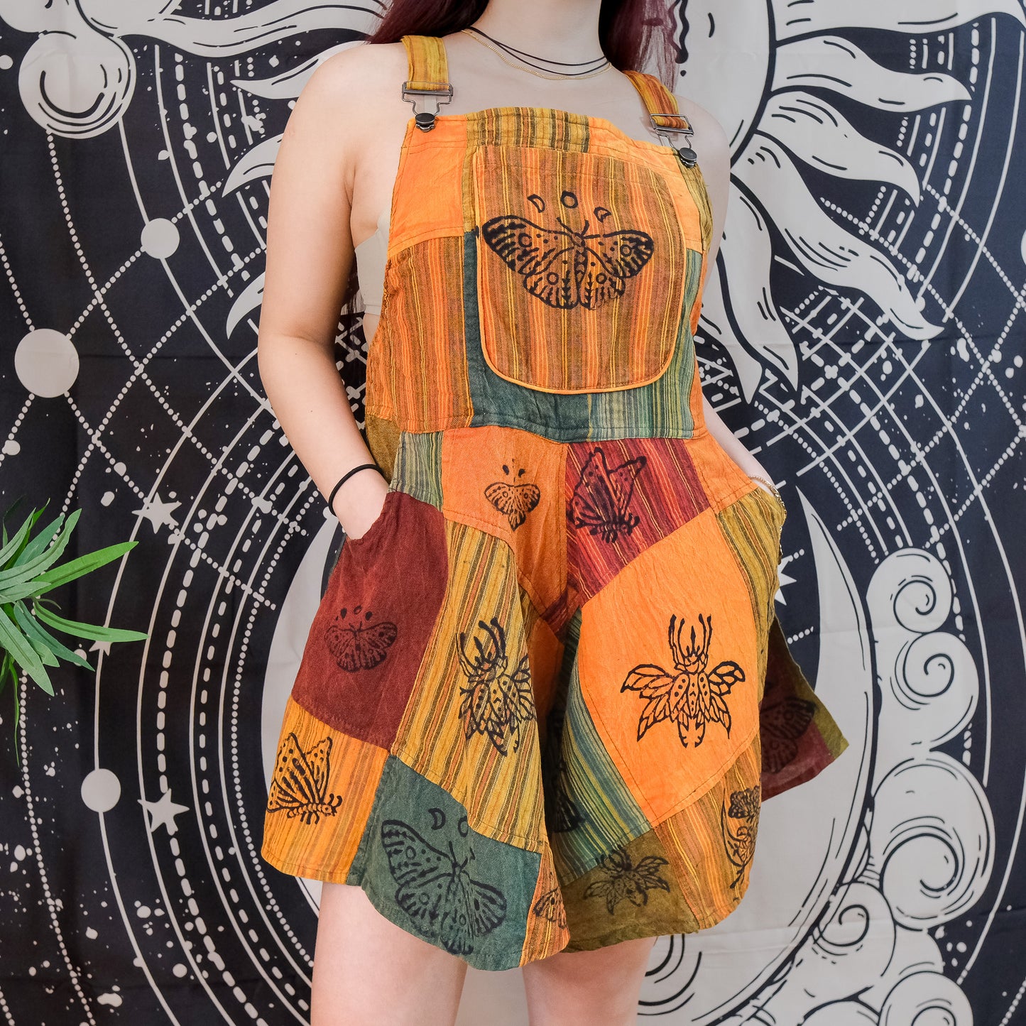 Patchwork Wide Leg Flowy Short Romper