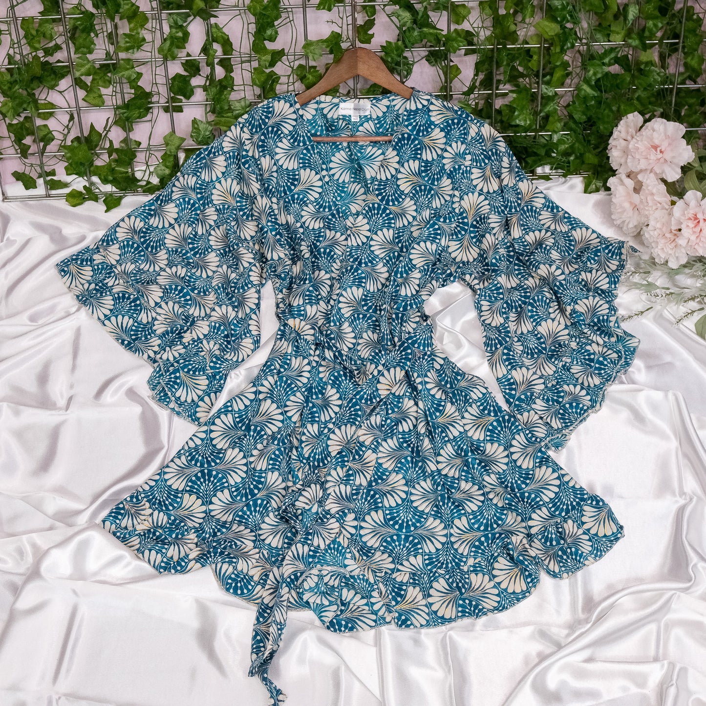 Flowy Ruffle Short Boho Kimono with Pockets