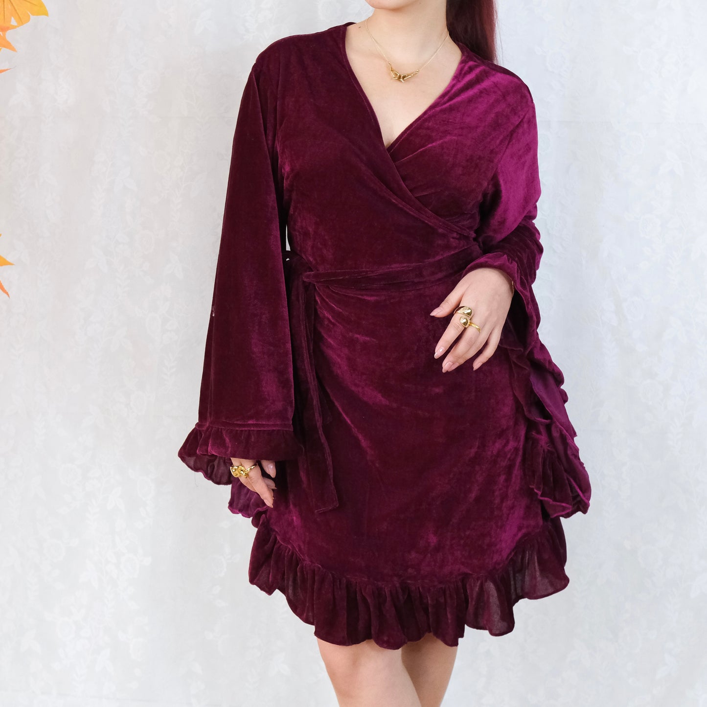 Velvet Boho Wrap Dress