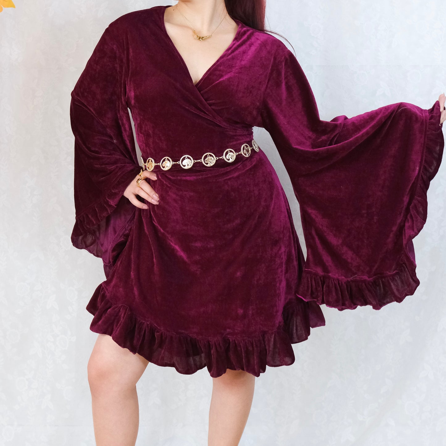 Velvet Boho Wrap Dress