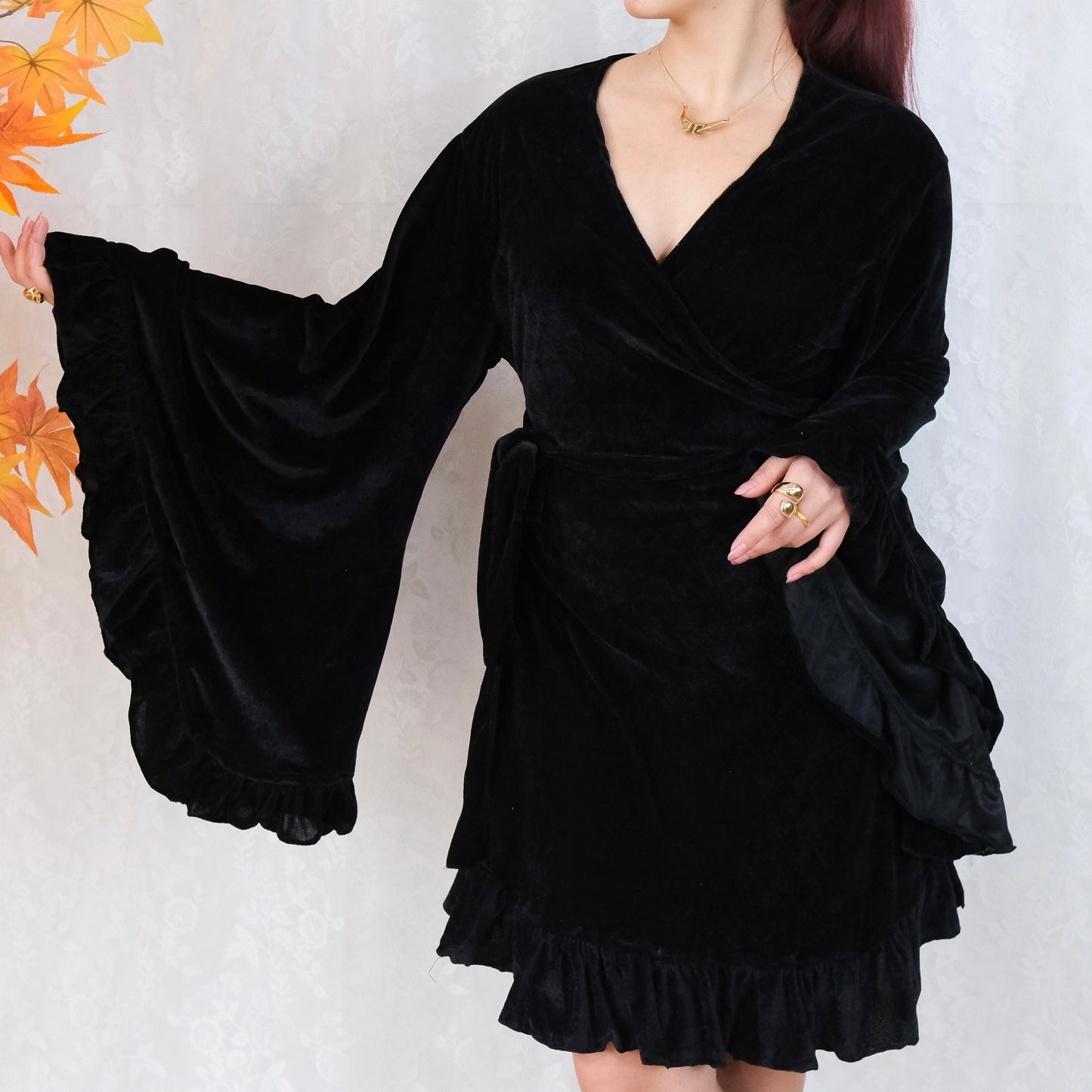 Velvet Boho Wrap Dress