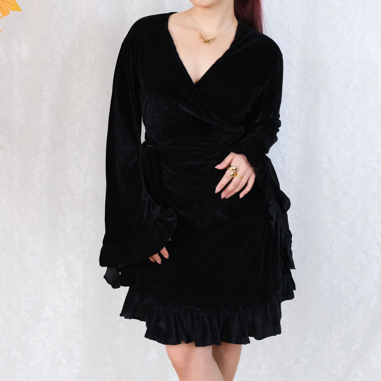 Velvet Boho Wrap Dress