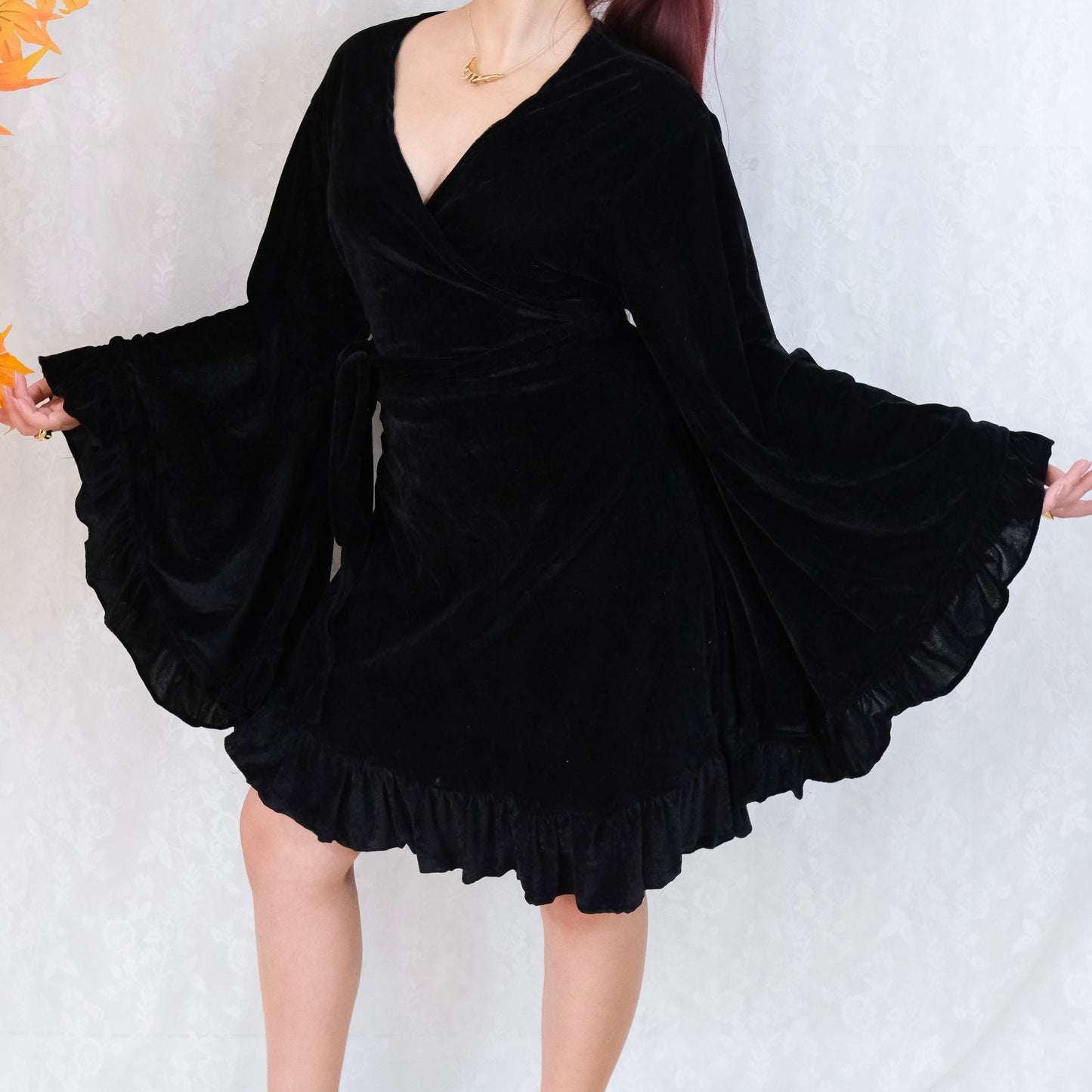 Velvet Boho Wrap Dress