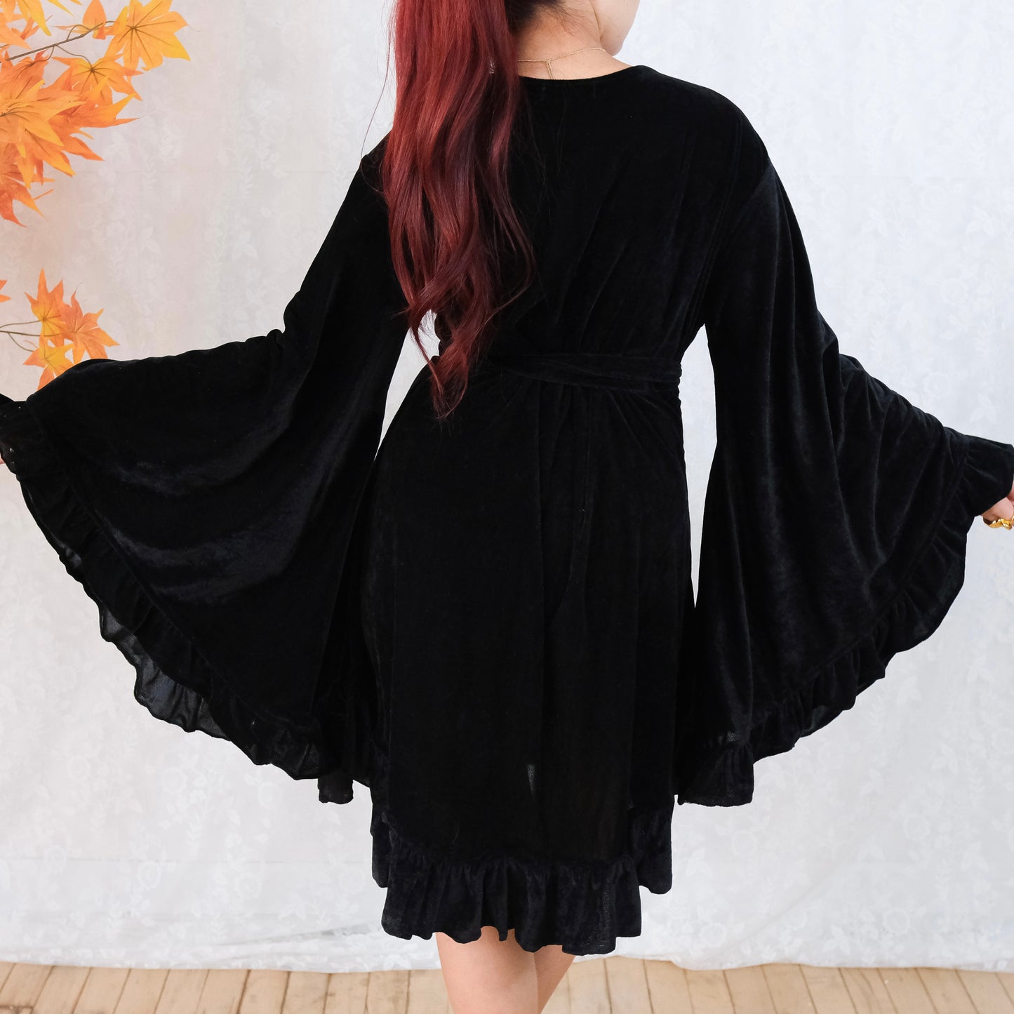 Velvet Boho Wrap Dress