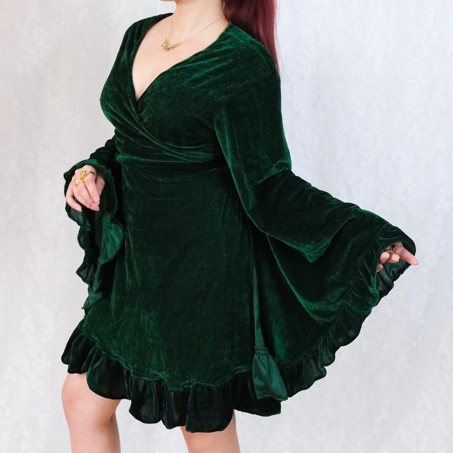 Velvet Boho Wrap Dress