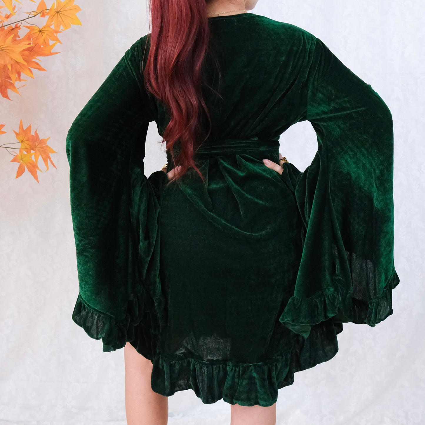 Velvet Boho Wrap Dress