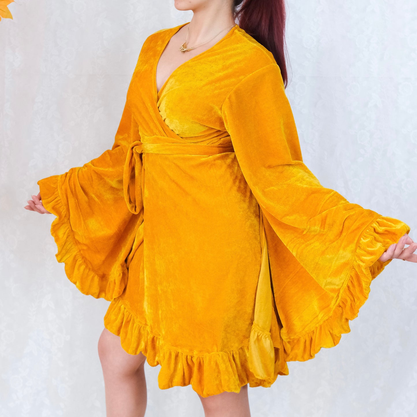 Velvet Boho Wrap Dress