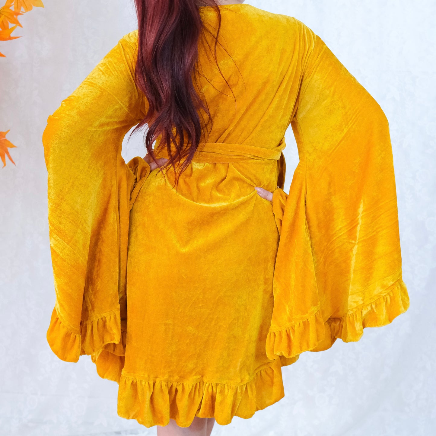 Velvet Boho Wrap Dress