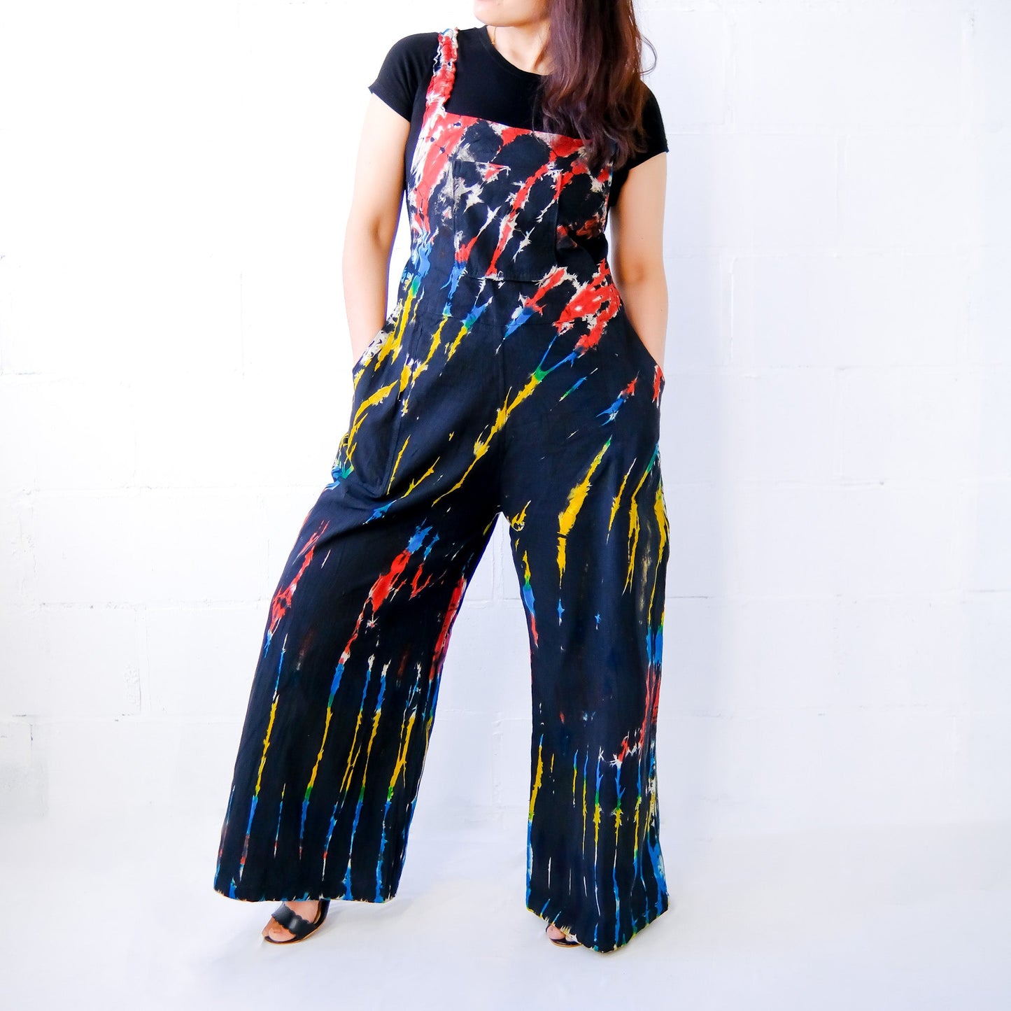 Tie Dye Cotton Wide Leg Jumpsuit