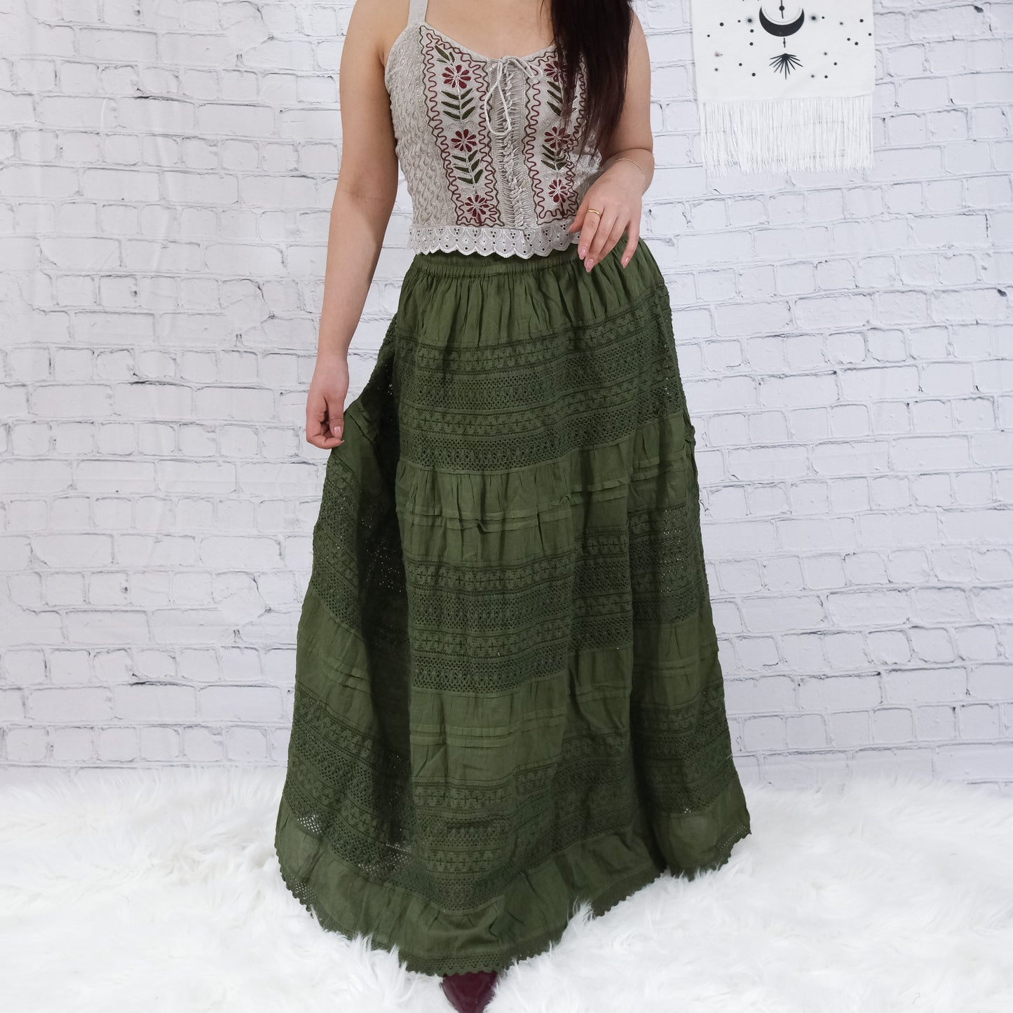 Cotton Flowy Long Lacey Skirts