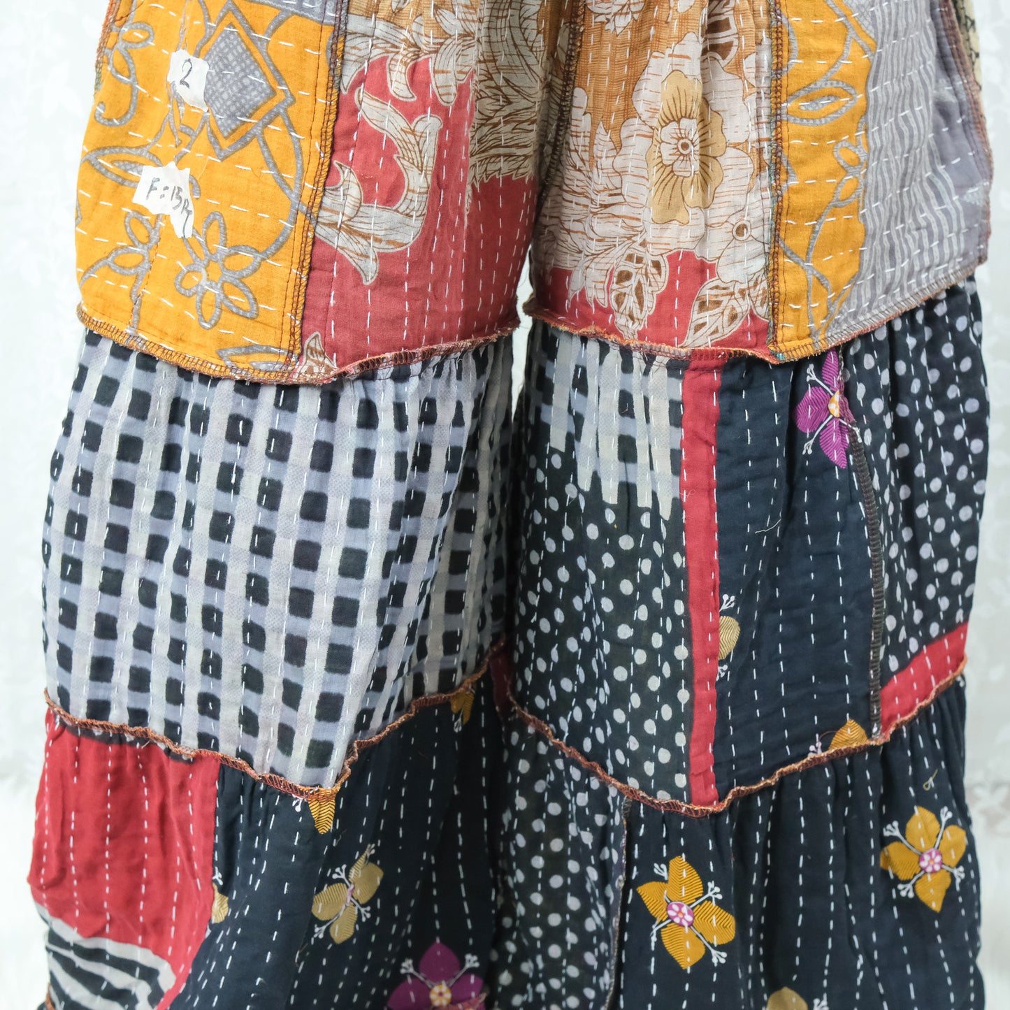 Kantha Reversible One of a Kind Wide Leg Pants