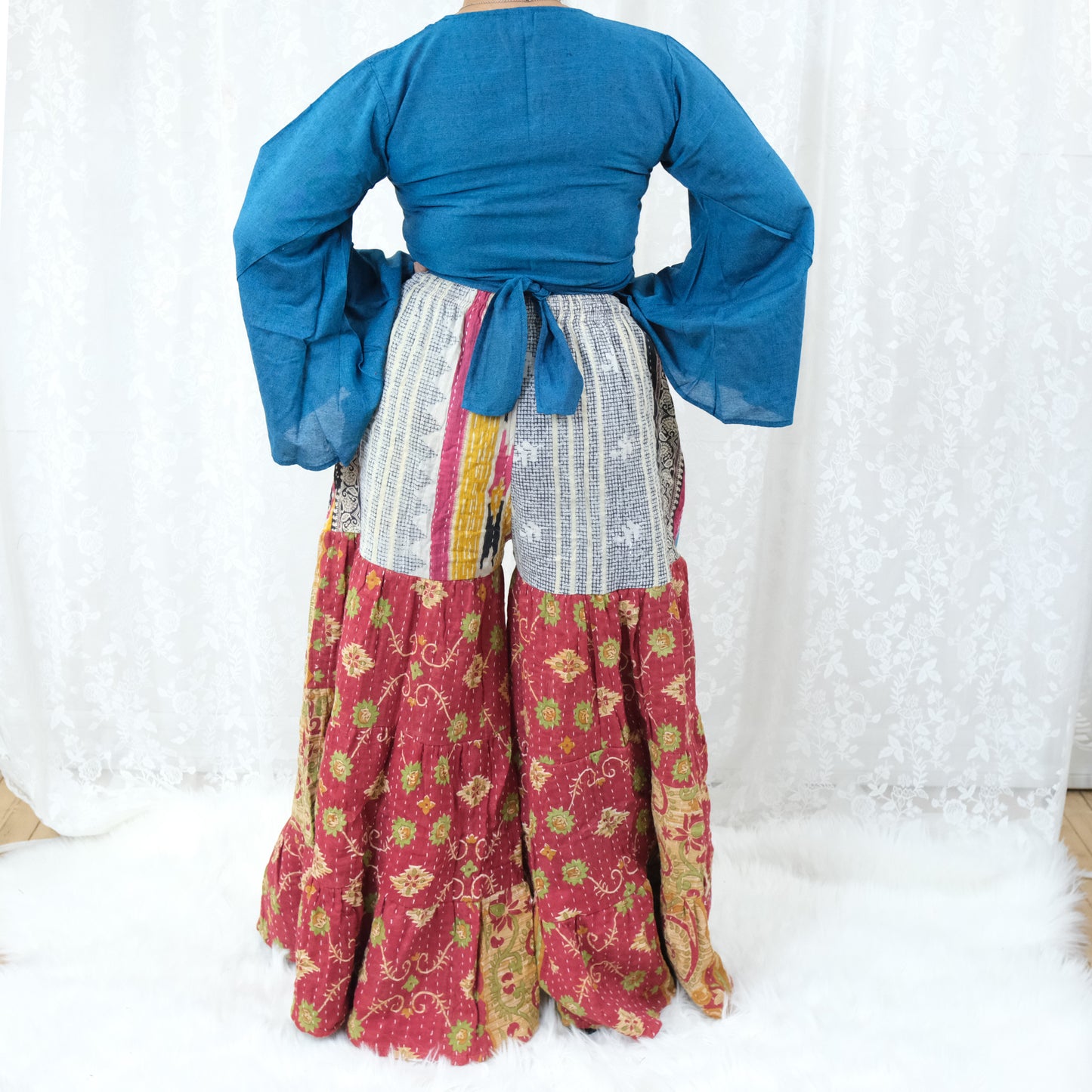 Kantha Reversible One of a Kind Wide Leg Pants