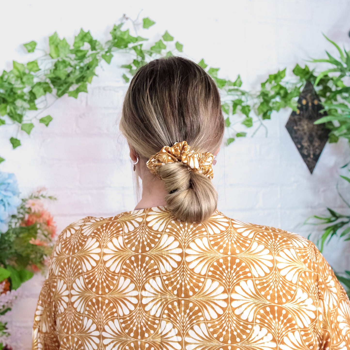 Handmade Boho Floral Hair Scrunchies (Pack of 5)