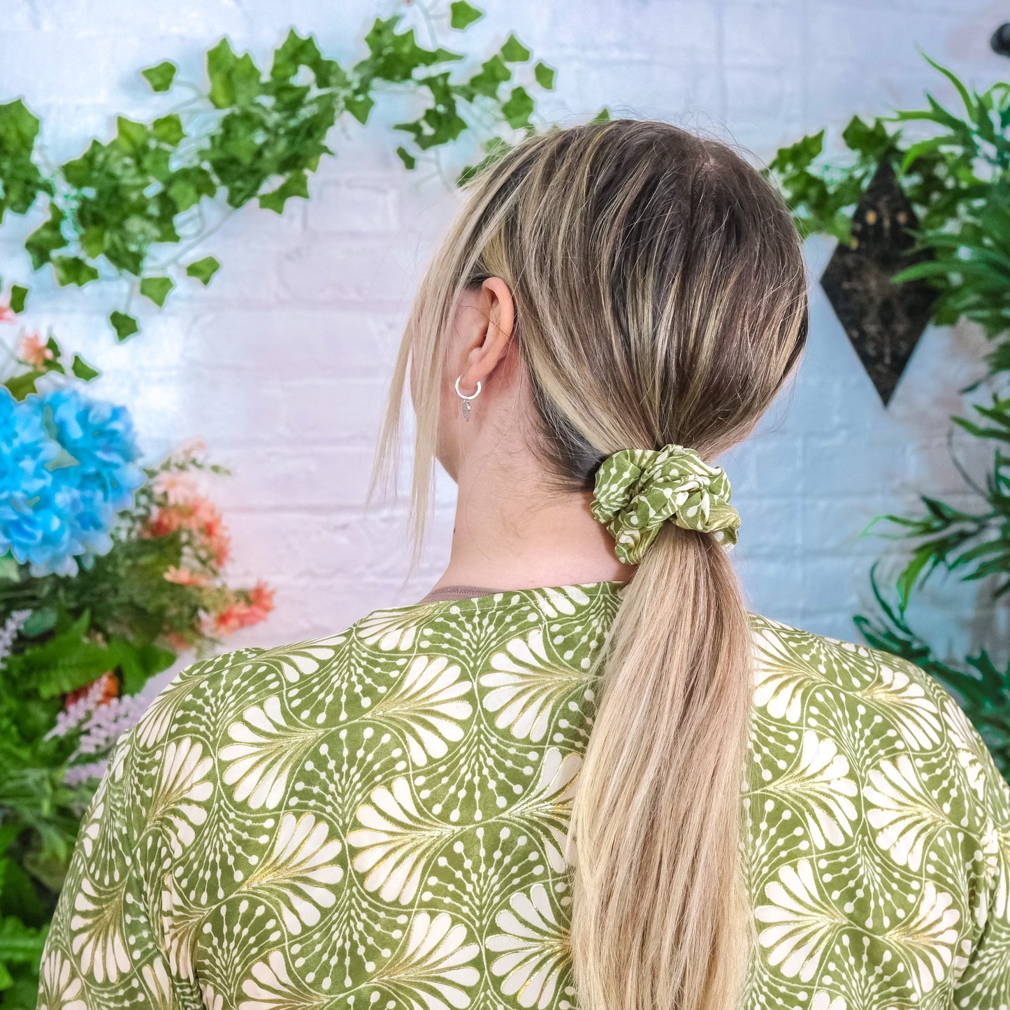 Handmade Boho Floral Hair Scrunchies (Pack of 5)