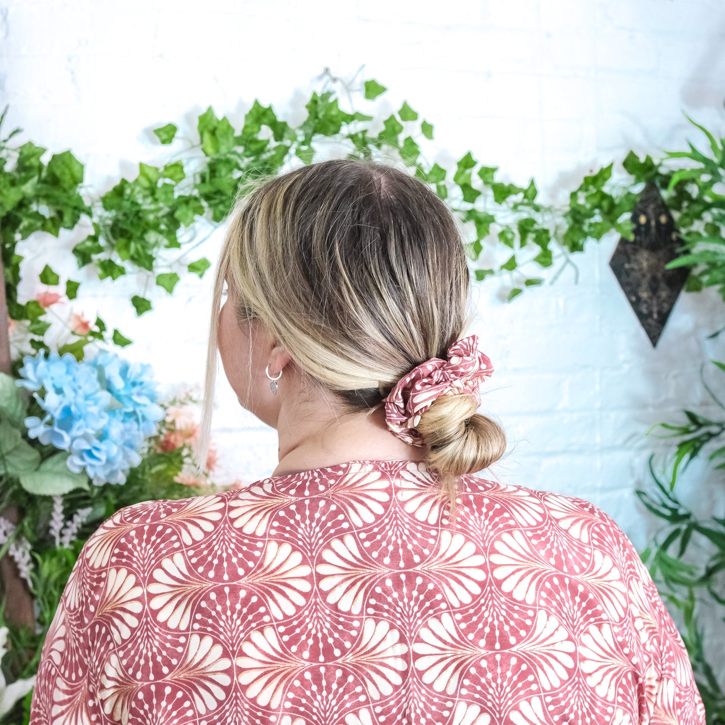 Handmade Boho Floral Hair Scrunchies (Pack of 5)