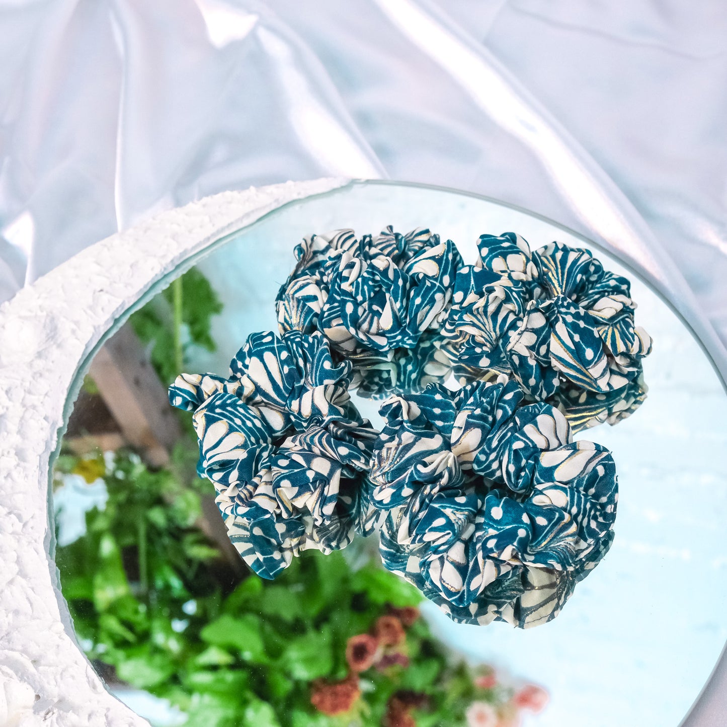 Handmade Boho Floral Hair Scrunchies (Pack of 5)