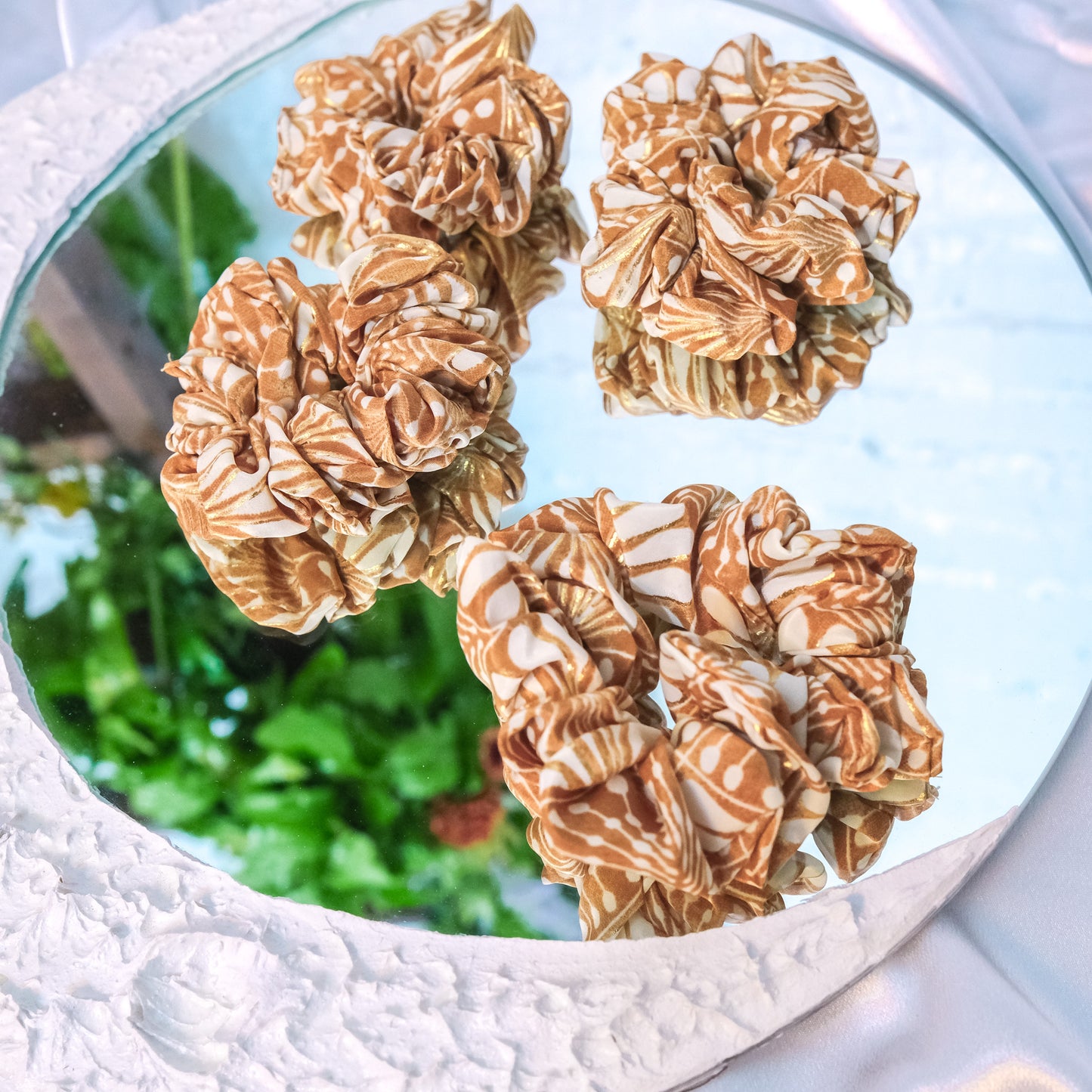 Handmade Boho Floral Hair Scrunchies (Pack of 5)