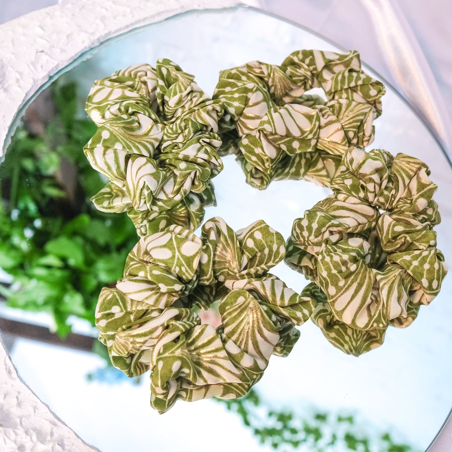 Handmade Boho Floral Hair Scrunchies (Pack of 5)