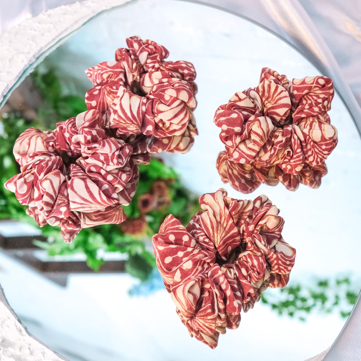 Handmade Boho Floral Hair Scrunchies (Pack of 5)