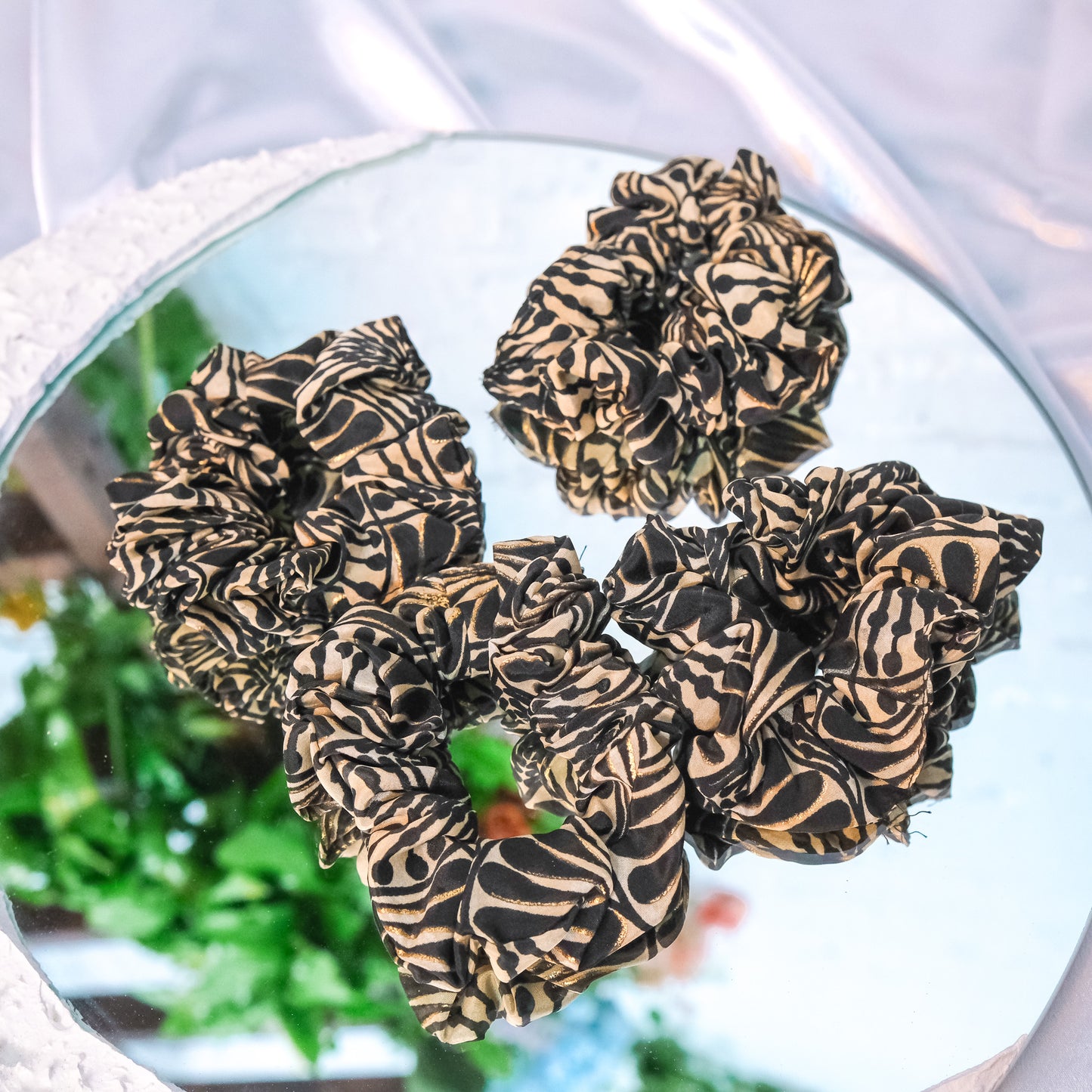 Handmade Boho Floral Hair Scrunchies (Pack of 5)