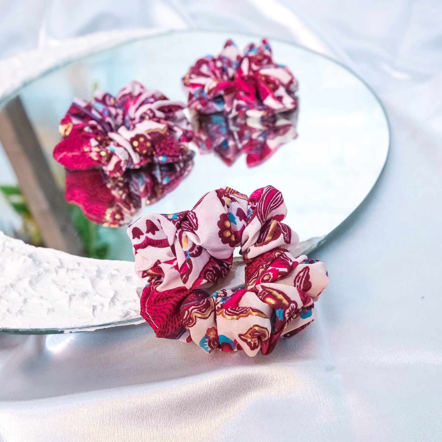 Boho Floral Stretchy Scrunchies (Pak of 5)