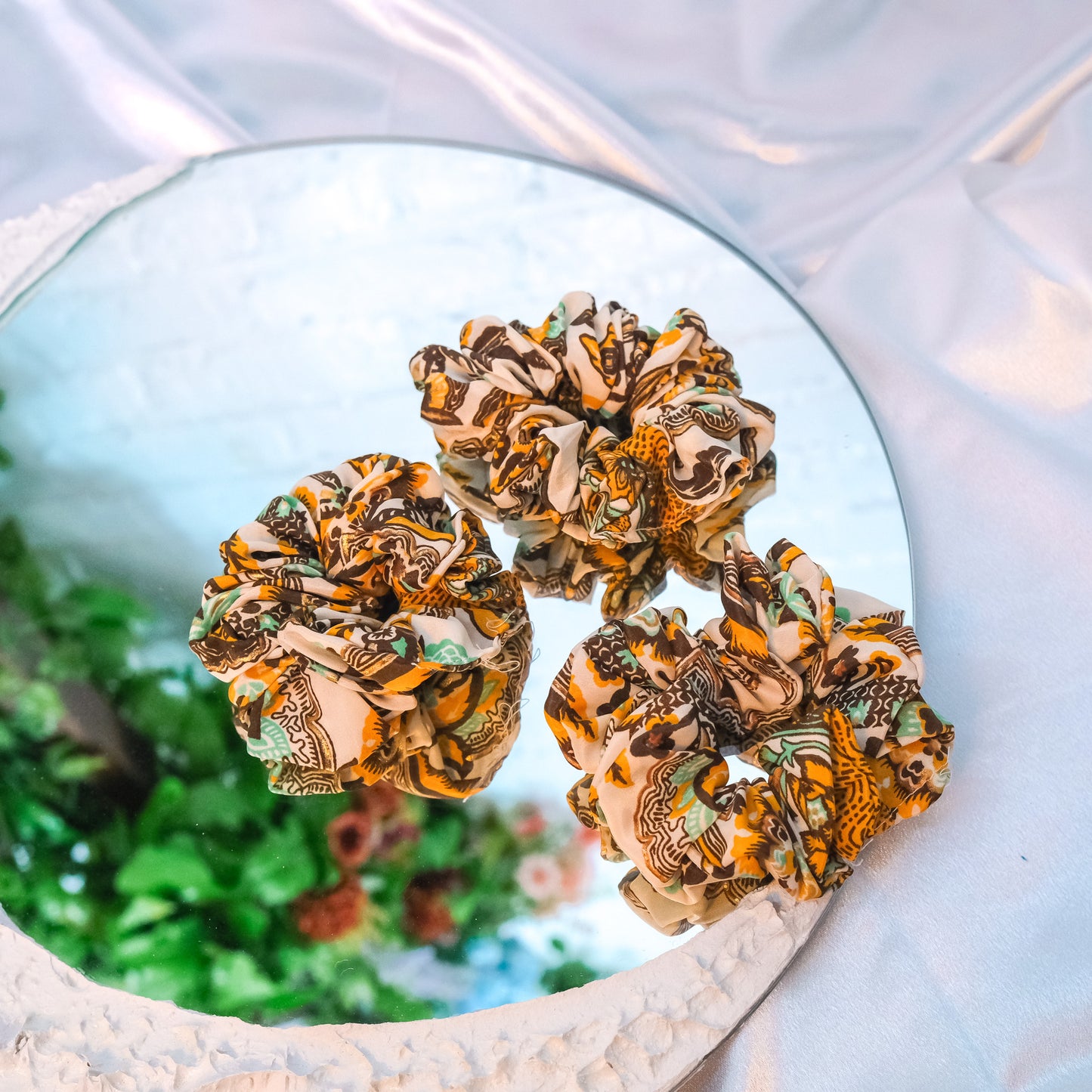 Boho Floral Stretchy Scrunchies (Pak of 5)