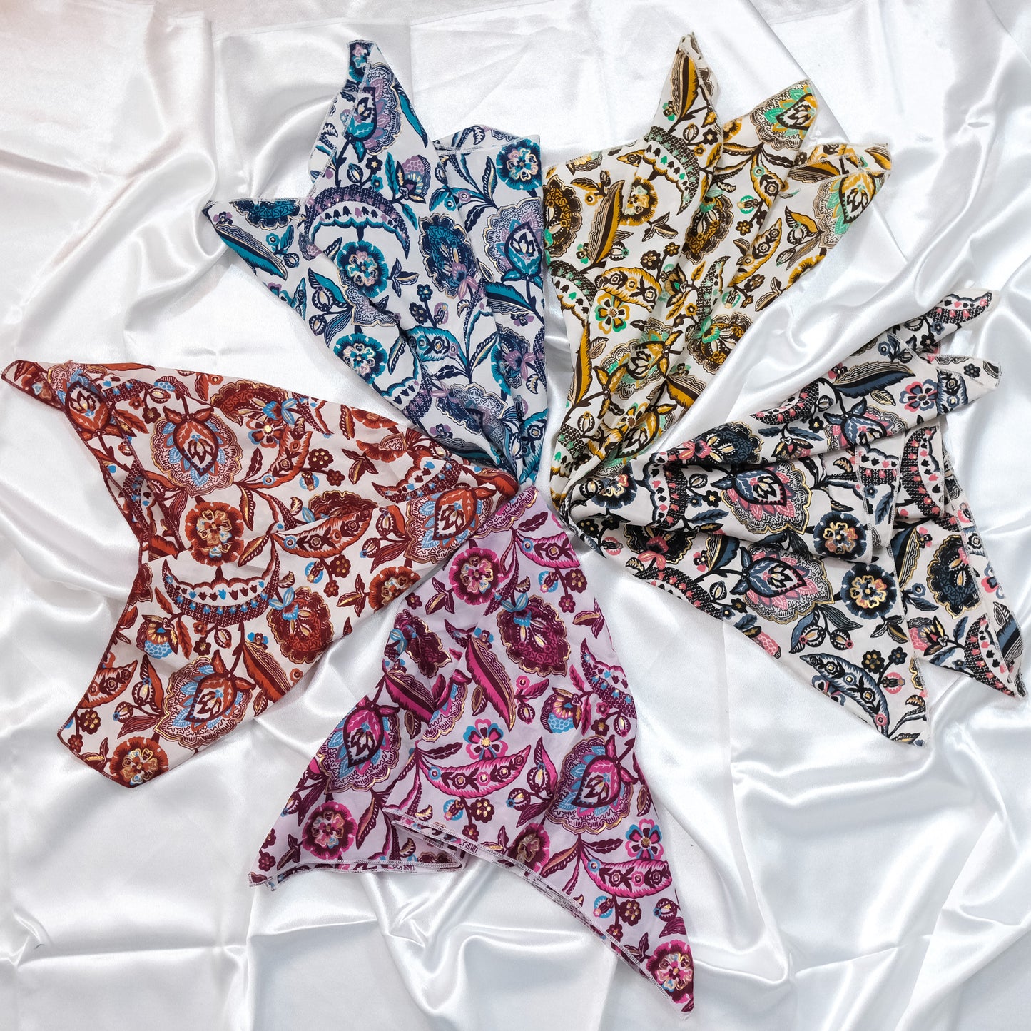 Boho Floral Square Headwraps (Pack of 5)