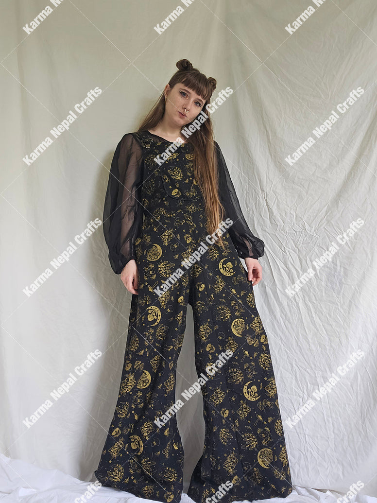 Magical Celestial/Mushroom Wide Leg Jumpsuit