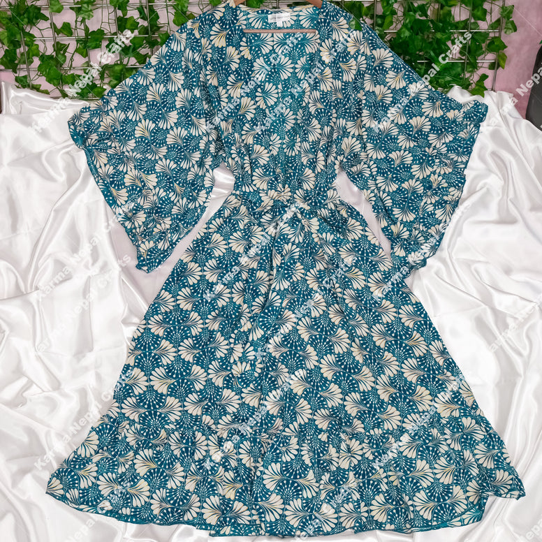 Flowy Ruffle Boho Long Kimono with Pockets