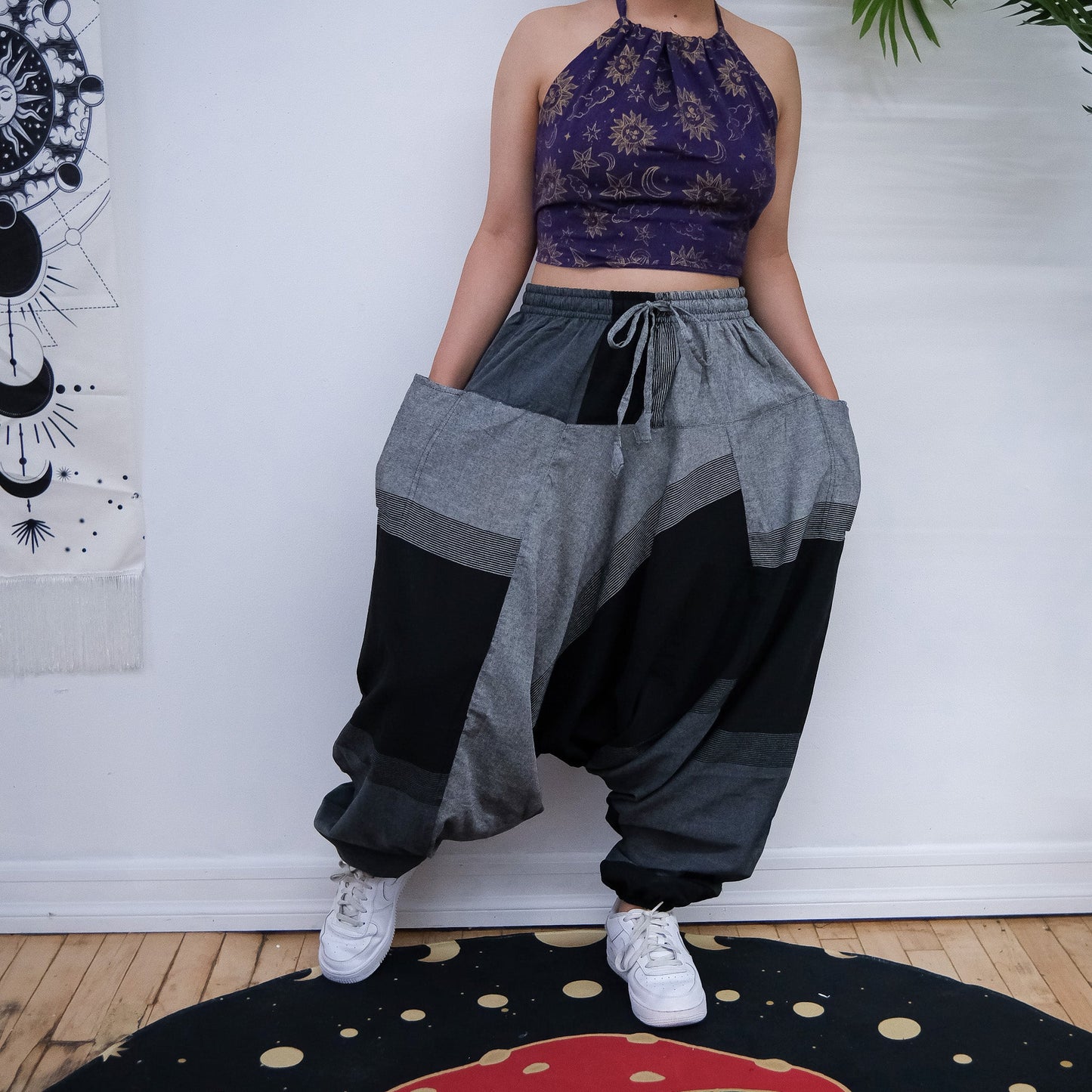 Unisex Organic Cotton Harem Pants with Pockets