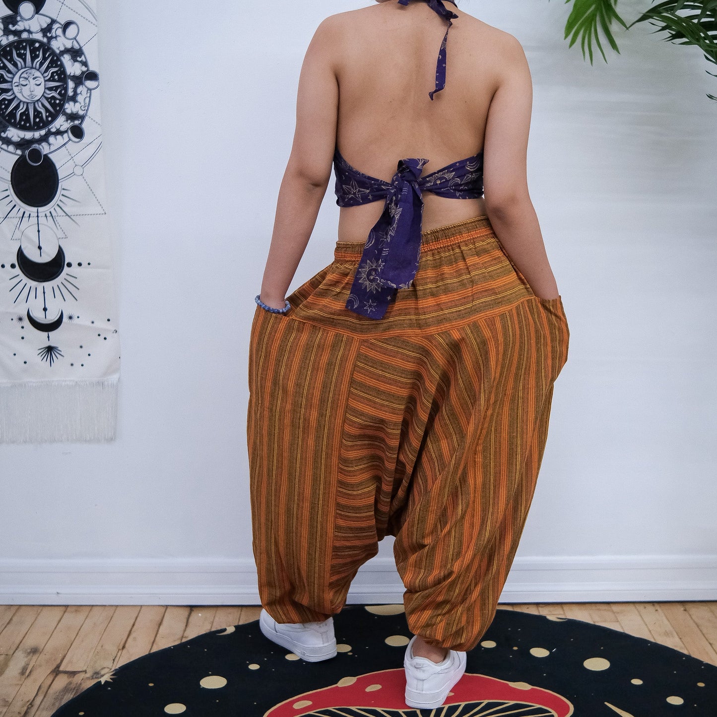 Unisex Low Crotch Gypsy Pants with Pockets