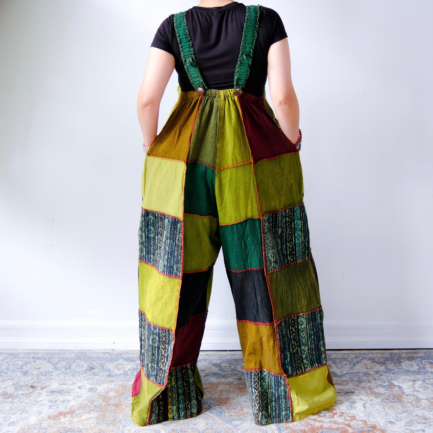 Solid Patchwork Wide Leg Jumpsuit