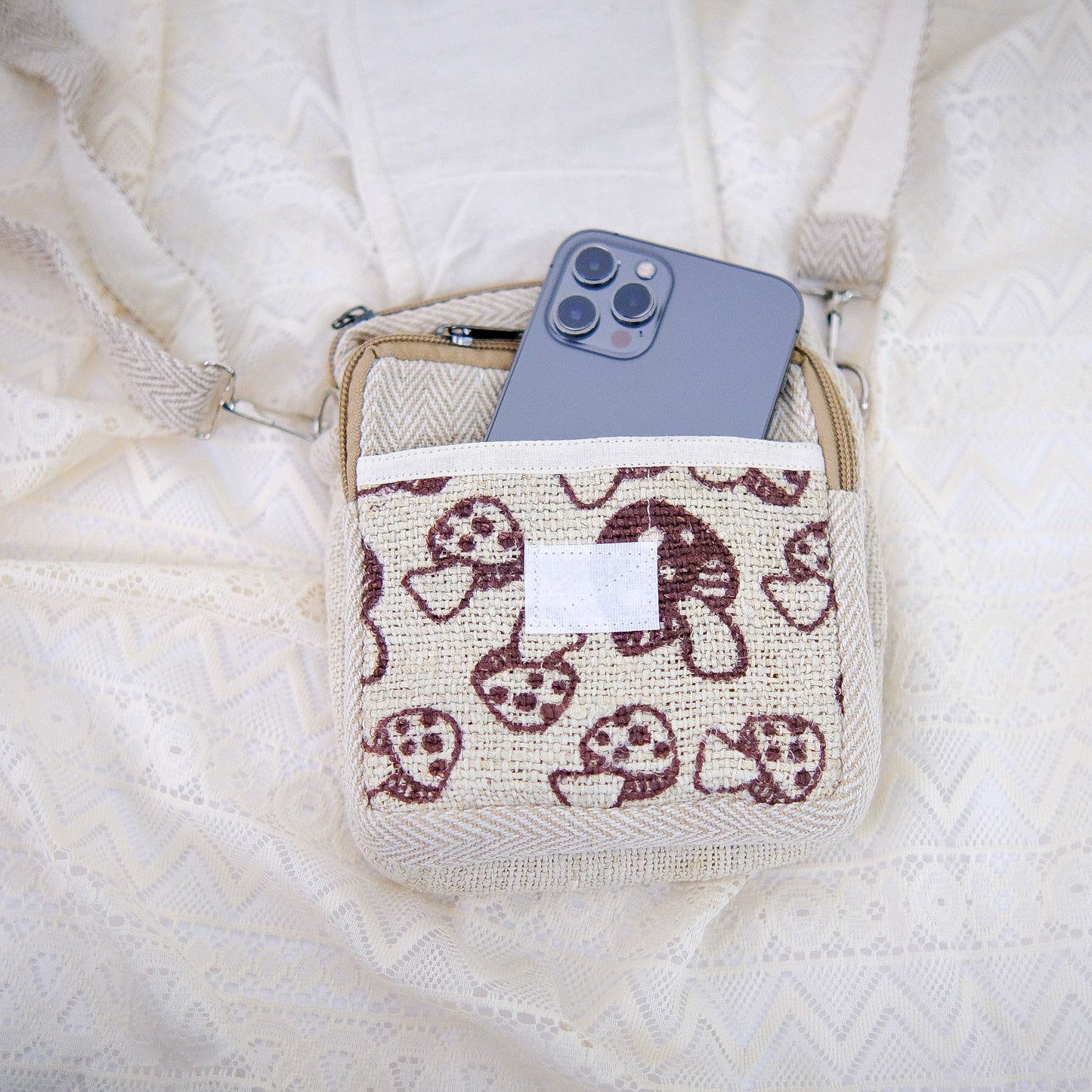 Hemp Mushroom Crossbody Bag