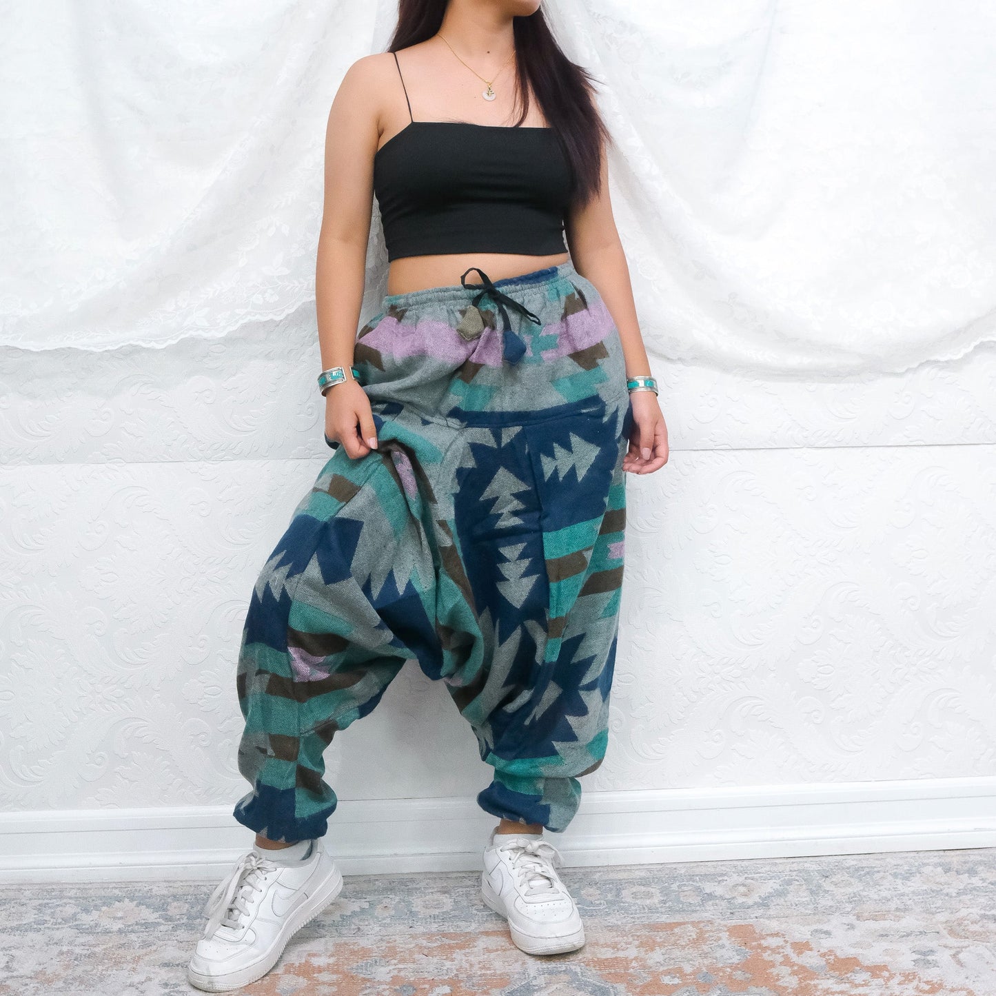 Plaid Print Warm Unisex Hippie  Harem Pants