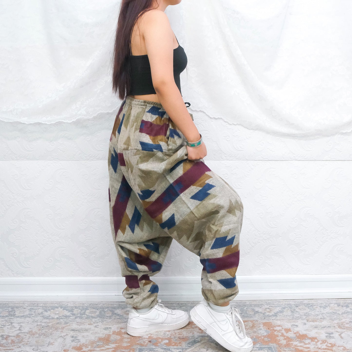 Plaid Print Warm Unisex Hippie  Harem Pants