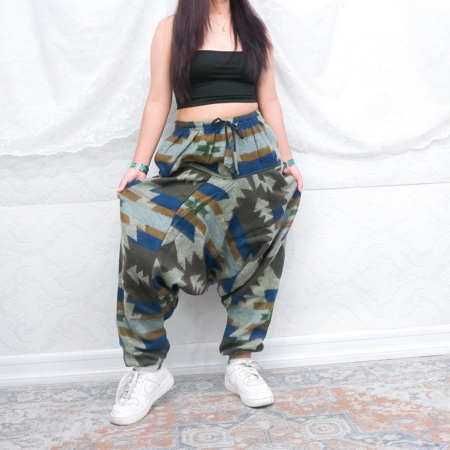 Plaid Print Warm Unisex Hippie  Harem Pants