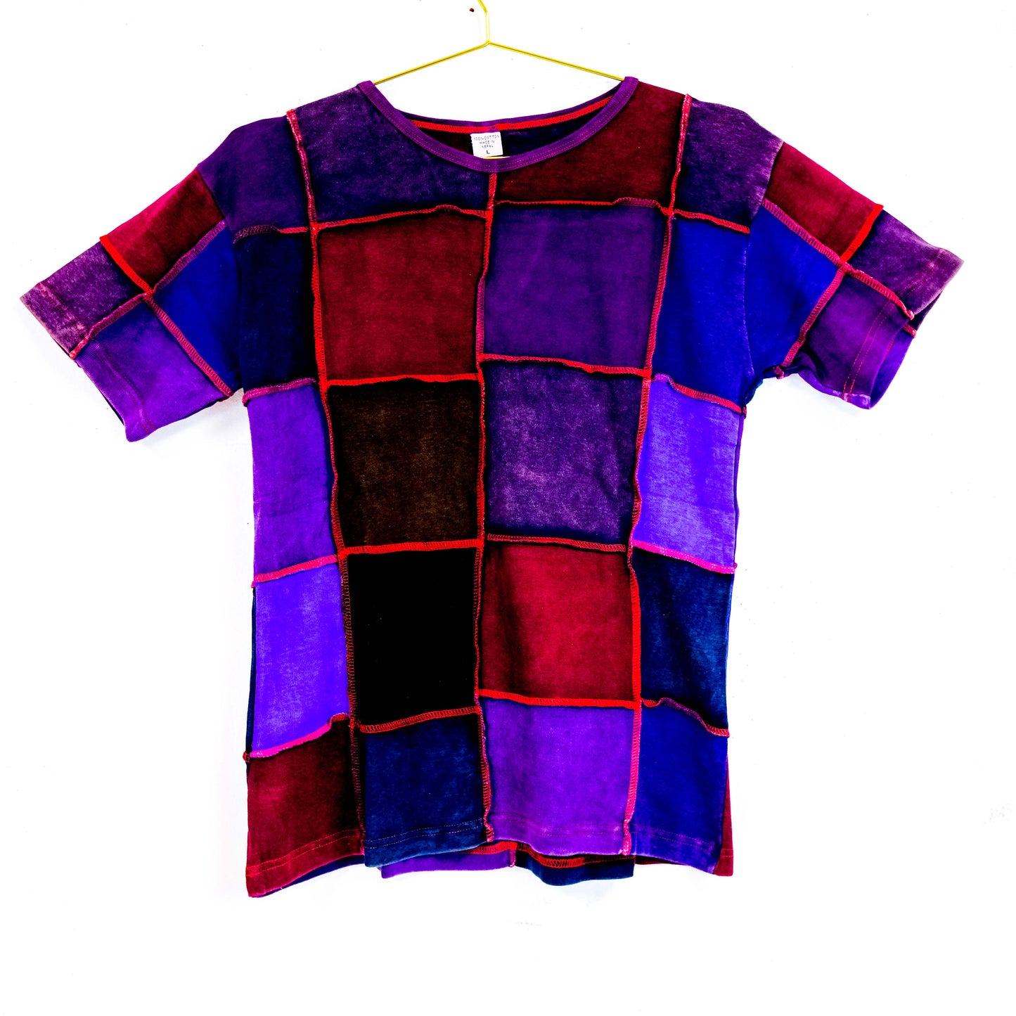 Earth Tone Patchwork Cotton Top