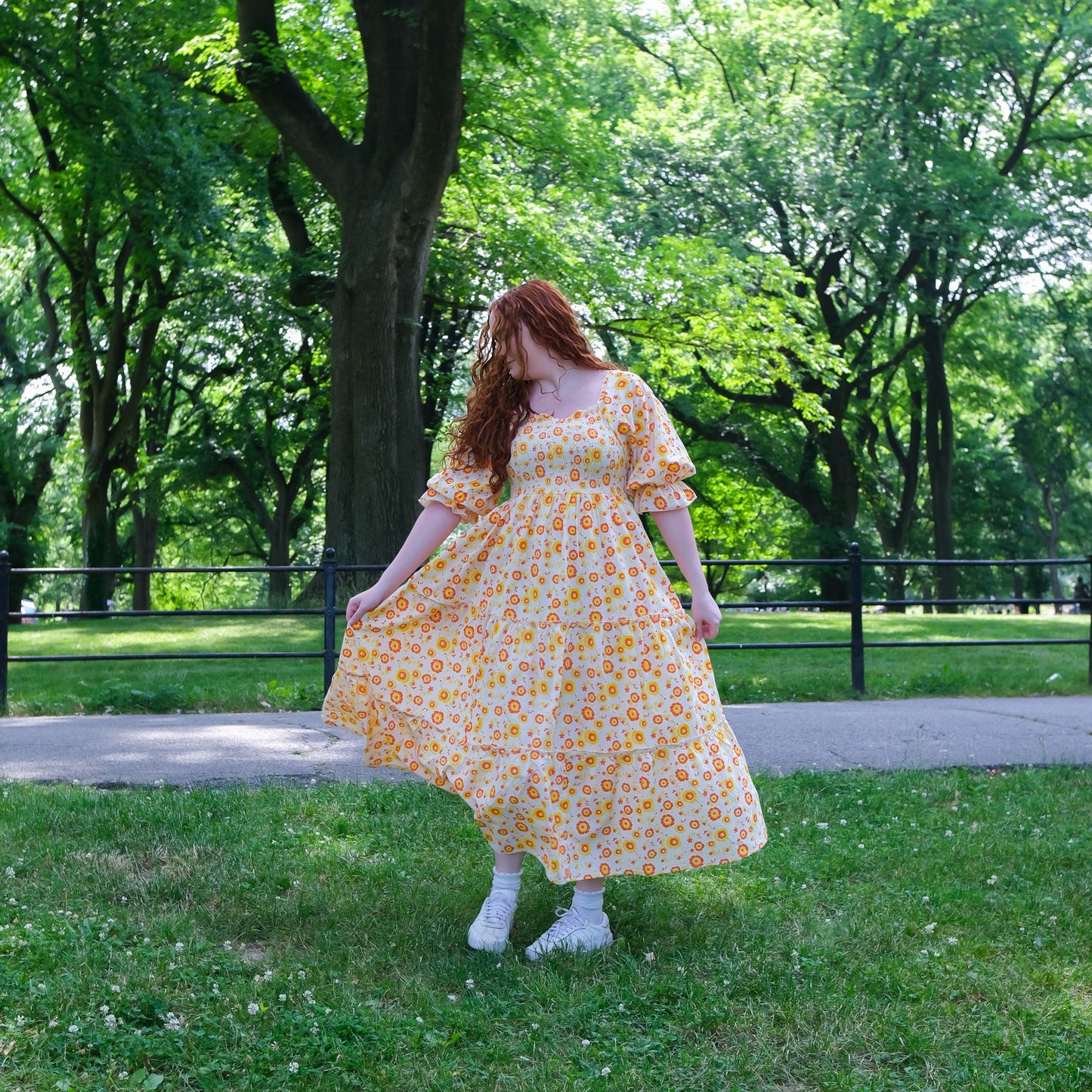 Boho Blossom Block Print Flowy Dress