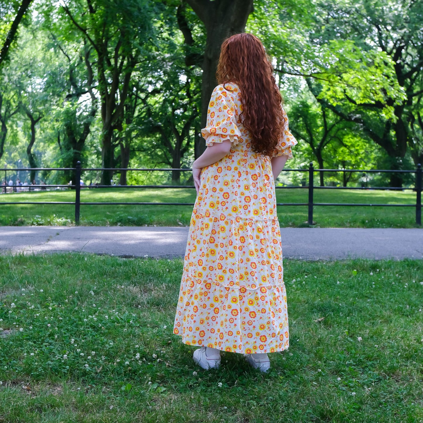 Boho Blossom Block Print Flowy Dress