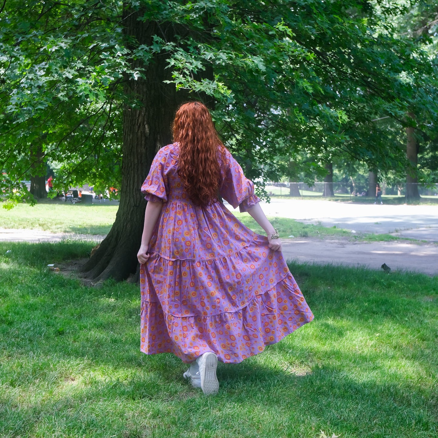 Boho Blossom Block Print Flowy Dress