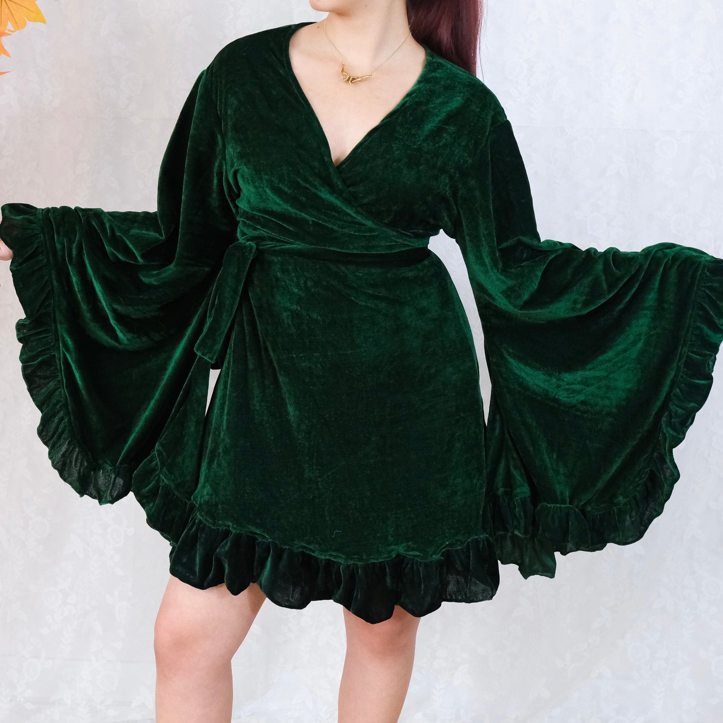 Velvet Boho Wrap Dress