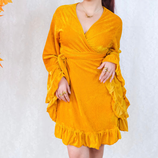 Velvet Boho Wrap Dress