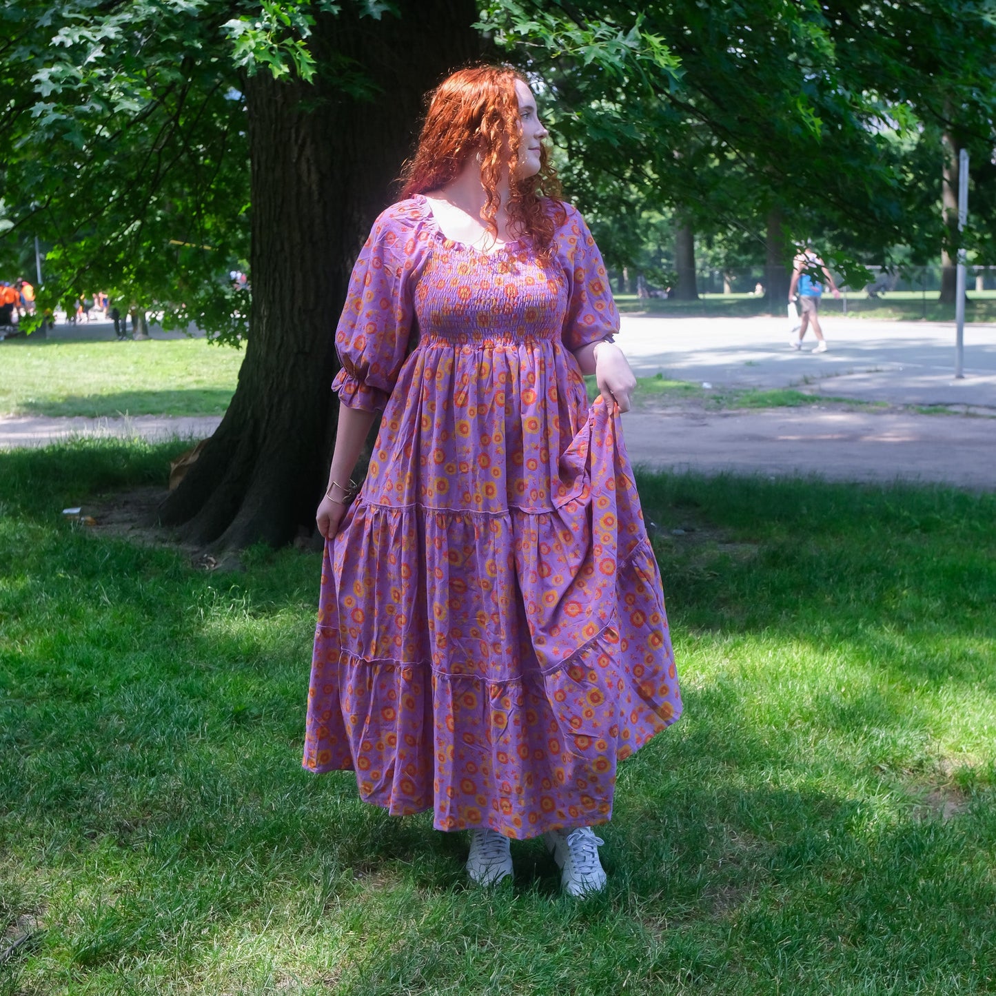 Boho Blossom Block Print Flowy Dress