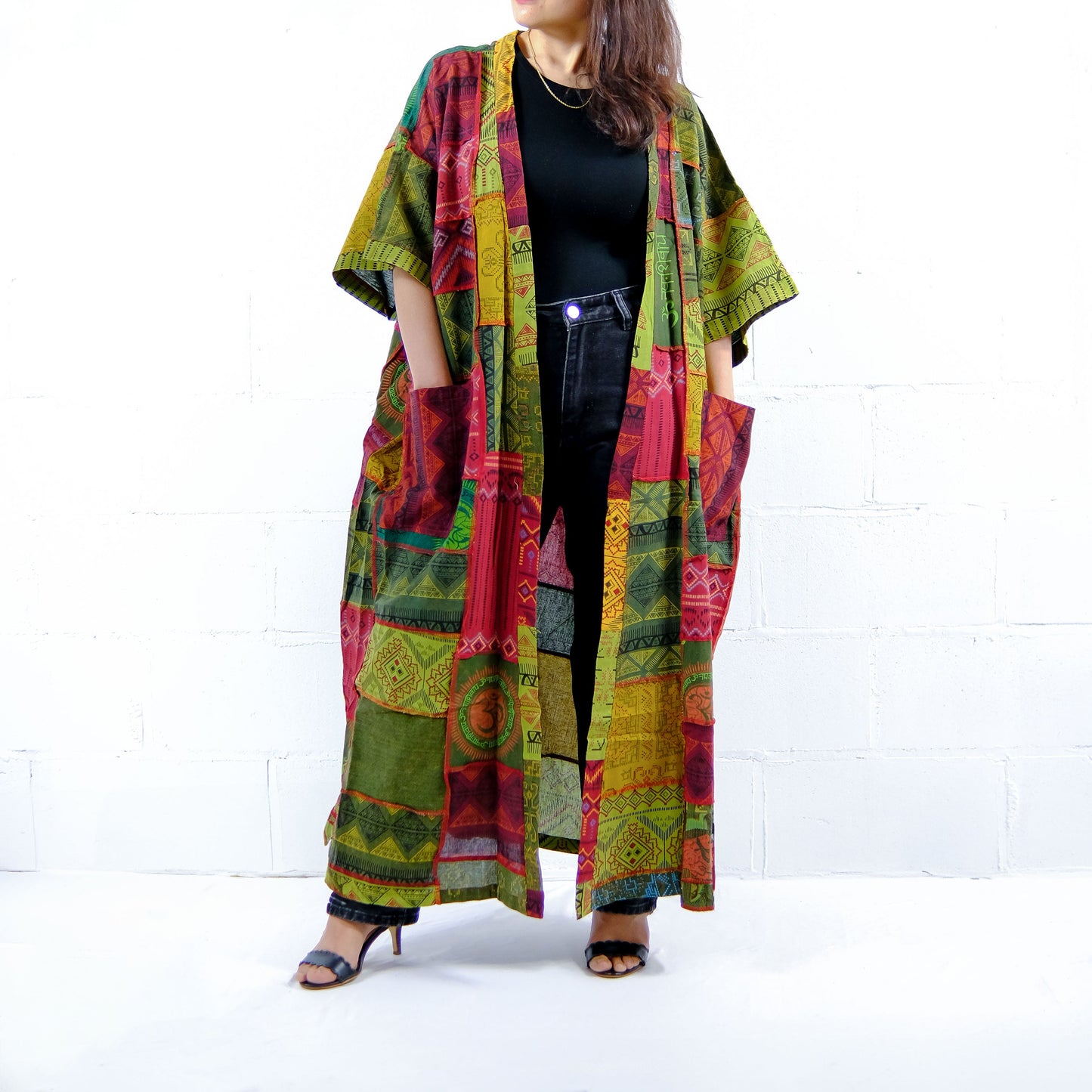 Patchwork Cotton Long Oversized Duster