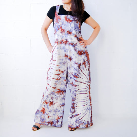 Tie Dye Cotton  Wide Leg Jumpsuit