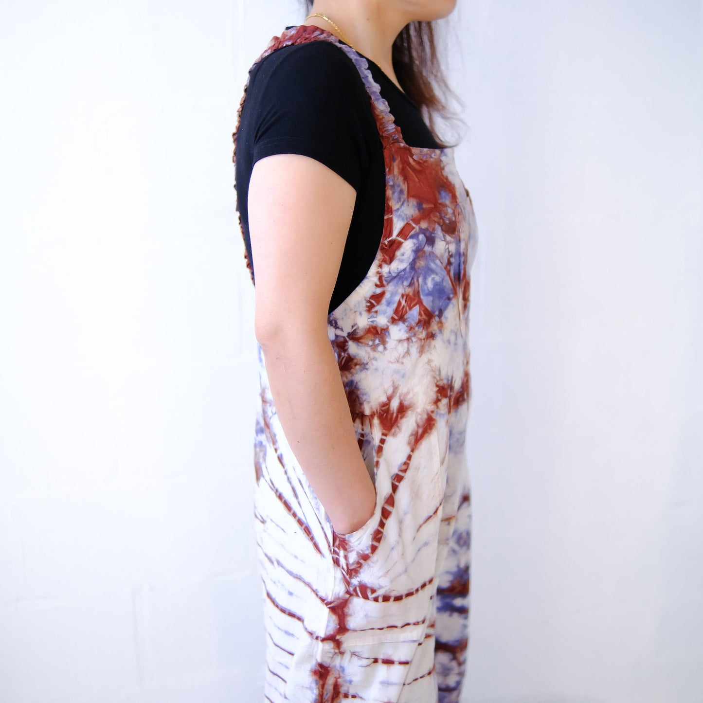 Tie Dye Cotton  Wide Leg Jumpsuit