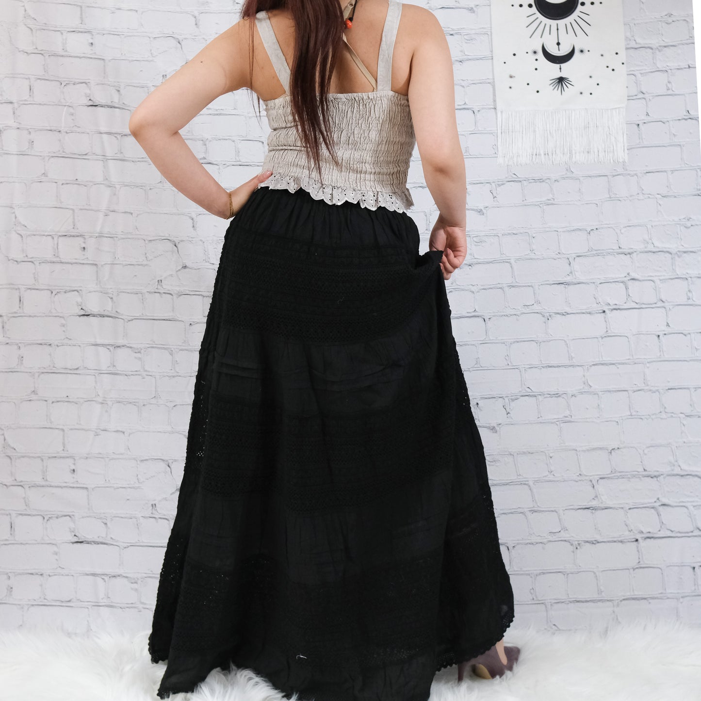 Cotton Flowy Long Lacey Skirts