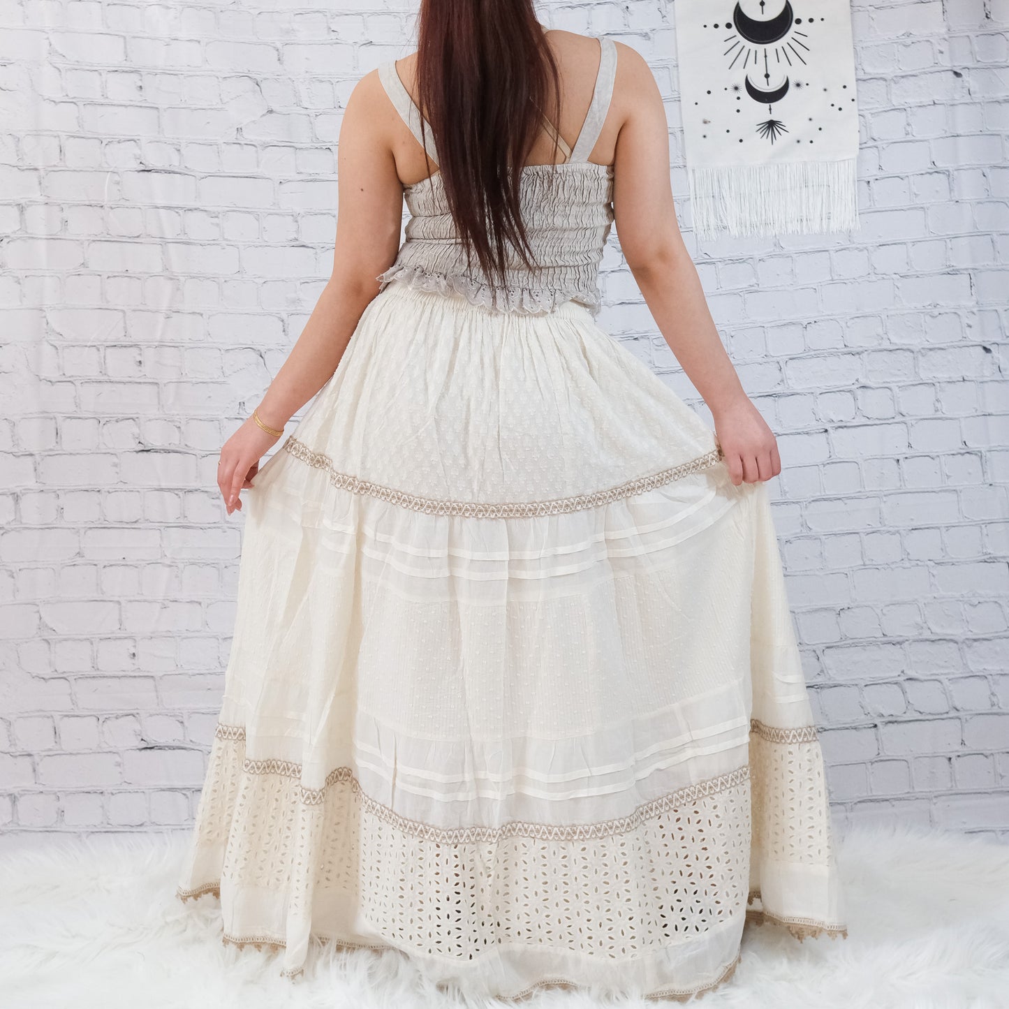 Cotton Flowy Long Lacey Skirts